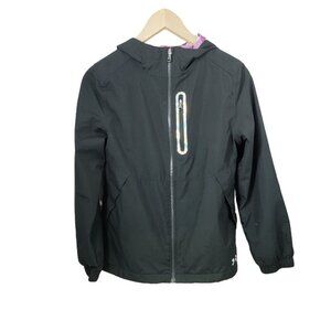 Under Armour Jacket Cold Gear Windbreaker‎ Black Hooded Girl's Size YLG